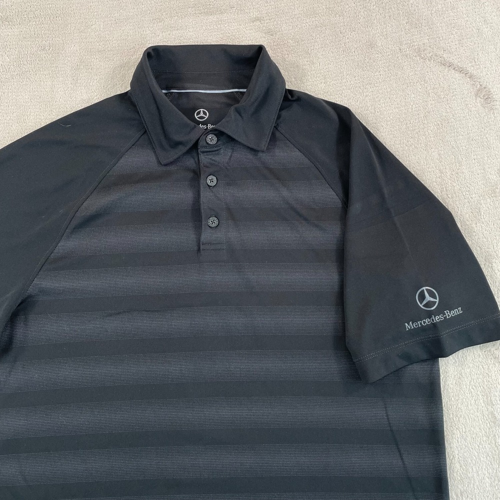 Mercedes Benz Sport Golf Polo Shirt Men Small Black WEBTech Short Sleeve NWOT